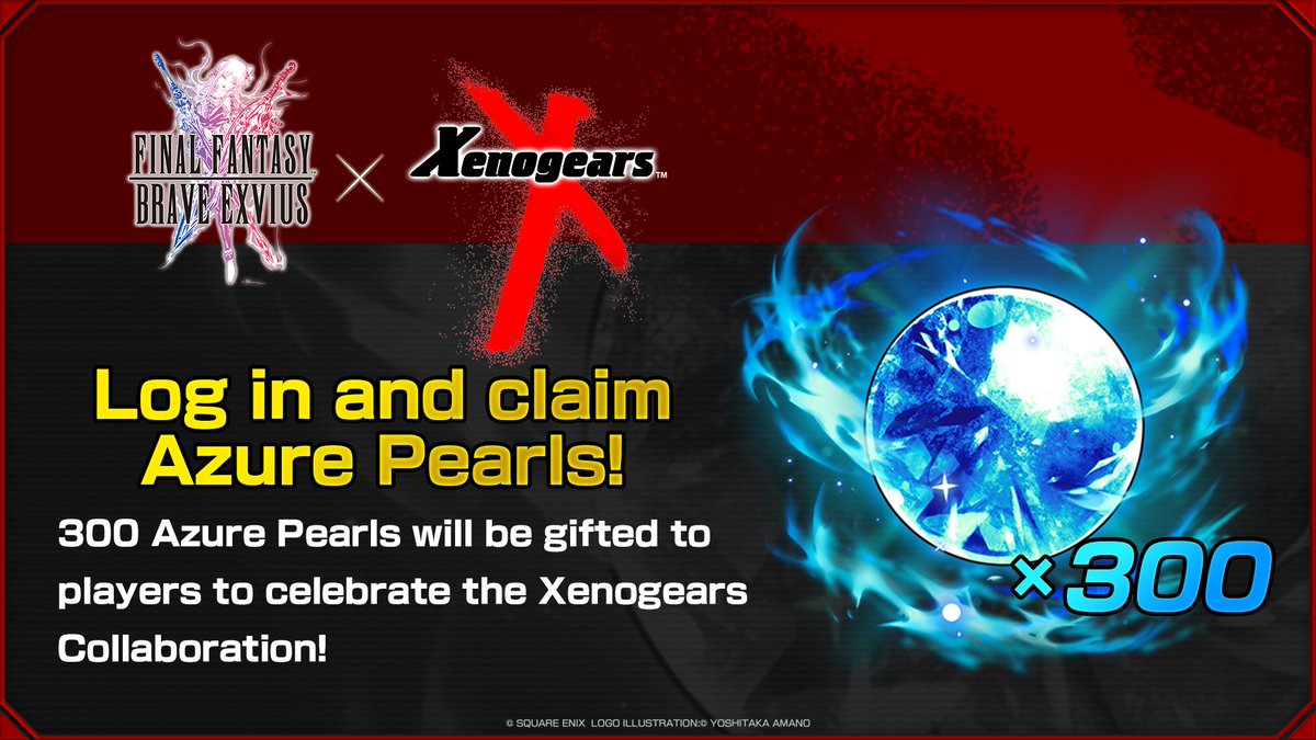 The FFBE x Xenogears collaboration is finally here! To celebrate, we're giving out Azure Pearls x300. Make sure to claim them from your in-game mailbox! #FFBEWW