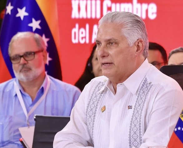 Intervención de Miguel Mario Díaz-Canel Bermúdez, Primer Secretario del Comité Central del Partido Comunista de Cuba y Presidente de la República, en la XXIII Cumbre del ALBA-TCP...

👉Consultar discurso oficial: pcc.cu/intervencion-e…