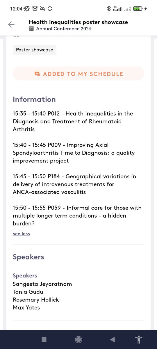 Looking forward to presenting our work on improving diagnosis delay in axSpA in the Health inequalities poster showcase #BSR24 @NASSexercise @NASSchiefexec @SueVoules @TMayAlcala @PremrajSarah