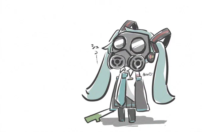 これは私が過去に描いた花粉に耐えられなくなったミクさん#初音ミク 