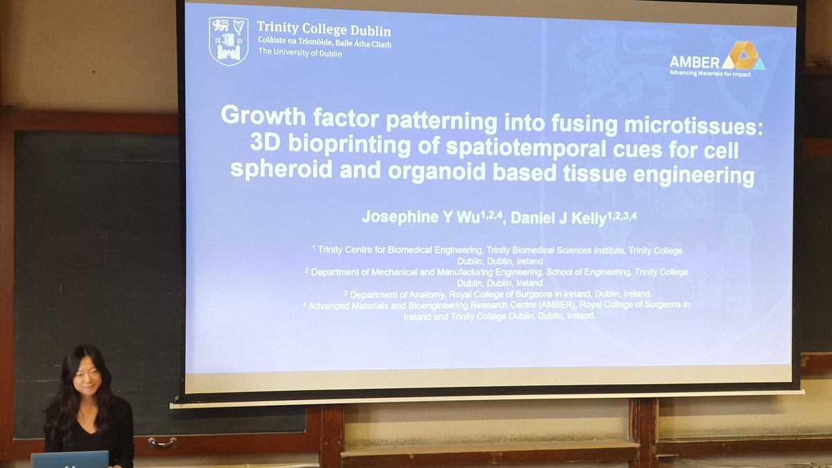 Josephine Wu from Mechanical, Manufacturing, & Biomedical Engineering, presents her pioneering research on Growth Factor Patterning into Fusing Microtissues: 3D Bioprinting of Spatiotemporal Cues for Cell Spheroid and Organoid Based Tissue Engineering #EngineeringResearcherDay