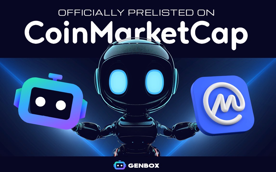 Genboxai's tweet photo. ๐ Exciting News! GenBox AI is now officially pre-listed on CoinMarketCap.
https://t.co/u5m8o35kfb
Join us as we revolutionize the future of AI-driven game development. ๐ฎ๐ก
#GenBoxAI #CoinMarketCap #GameDev #AI #Crypto #PresaleLive #presale https://t.co/UidiebhkqI