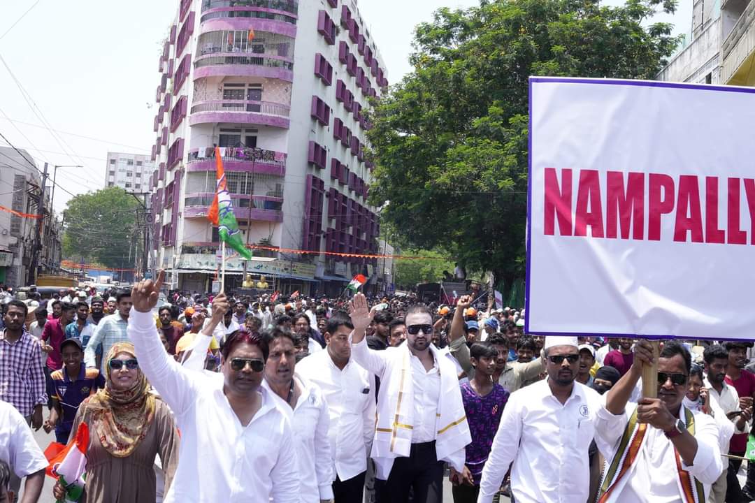 Yesterday thousands of congress cadre from nampally assembly constituency joined rally of Hon’ble CM Shri @revanth_anumula garu for filing nomination of Shri Danam Nagender garu from Secunderabad Parliamentary constituency. @INCTelangana