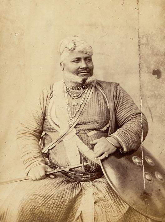 Thakur Lukhdeer Singh, a Rajput chieftain of Alwar - 1860s.