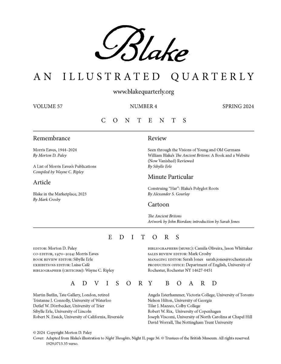 Here's spring: blakequarterly.org/index.php/blak… All open access for a week or so. This one is special because we commemorate Morris and because Mark Crosby @englishkstate makes his debut as sales review editor. Big thanks to @johnnyriordan. Cover image: Night Thoughts @britishmuseum