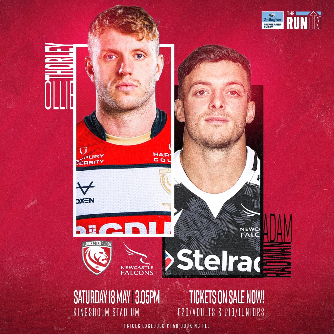 📢 Tickets for our final 'Holm game of the season are now on general sale. Join us when we take on @FalconsRugby at Kingsholm on Saturday 18 May, as the @premrugby run-in comes to a conclusion 🎟👉 bit.ly/GlosRugTickets #GLOvNEW | 🍒🦅