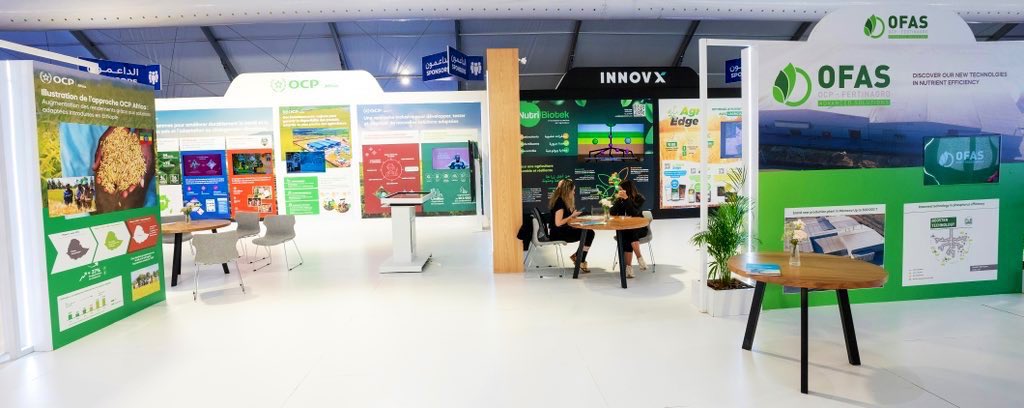 OCPGroup's tweet photo. Dive into sustainable agriculture with us at @SIAM_OFFICIEL until the 28th!

Visit our booth to learn about our #PlantNutritionSolutions &amp; how we’re driving a #JustAgriculturalTransition w/ @Al_Moutmir, @OCP_Africa, @UM6P_officiel, #OCPFoundation, @OCPNutricrops &amp; @Innovxofficial https://t.co/lG8E4JonoY