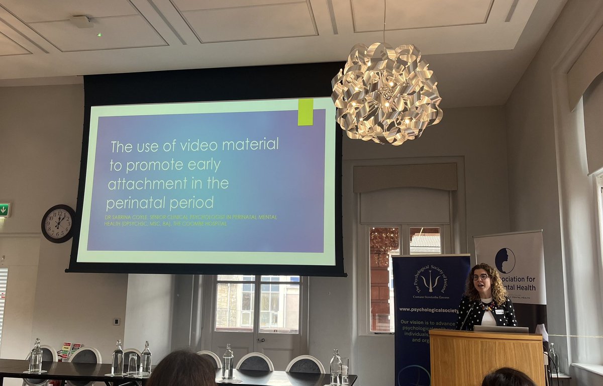 Perinatal_SIG's tweet photo. Dr Sabrina Coyle reflecting on the use of video intervention to promote the #relationship between a #baby and #parent #VIG #strengthbased #PIMH #attachment #IMHIreland https://t.co/b95PmGLd6j