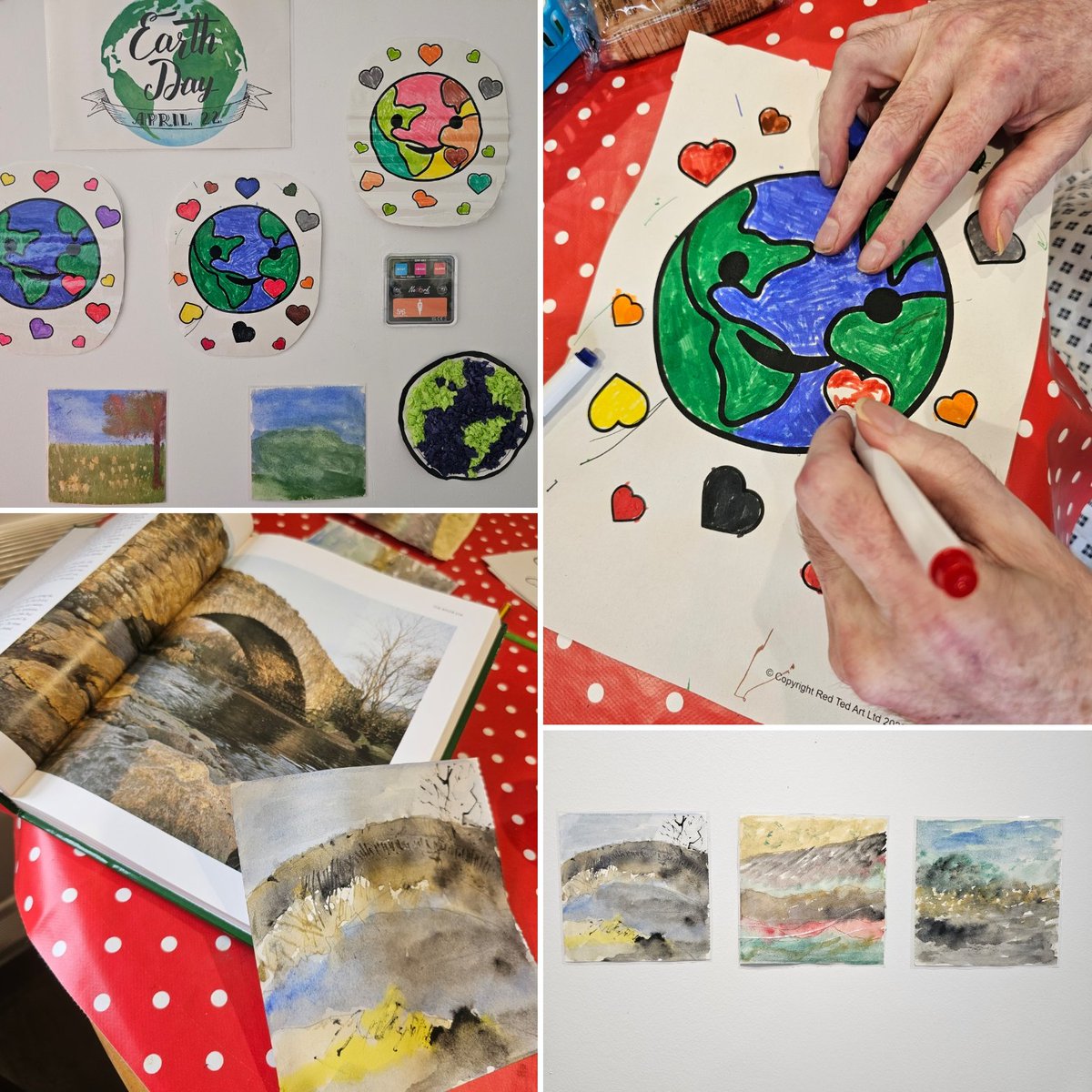 Monday was #EarthDay2024! Patients enjoyed making art - colouring, tissue paper & watercolour creations! 🎨🖌️🖼️We discussed how we treat our planet, changes over time & then our favourite travel spots 🌎 #ArtTherapy #PatientCare @CHSInpatientLPT @LPTnhs @LPT_Activities #WeAreLPT