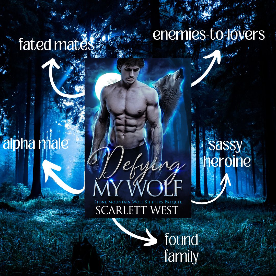 Awesome readers! I updated Defying My Wolf and it is now FREE on all platforms.

books2read.com/defyingmywolf

#paranormalromance #wolfshifters  #stonemountainwolfshifters  #scarlettwestbooks #paranormalromancebooks