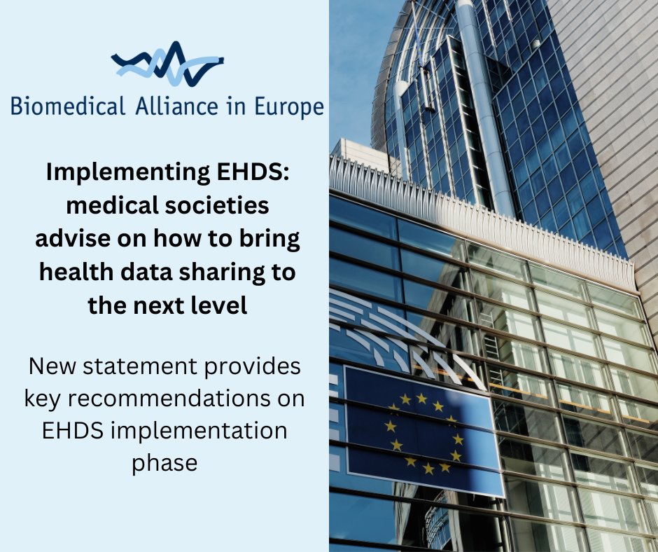 BioMed Alliance has published a new statement on the #EHDS following yesterday’s vote which took place at the European Parliament. The statement provides key recommendations for the implementation of safe #healthdata sharing in the #EU.
biomedeurope.org/images/news/20…