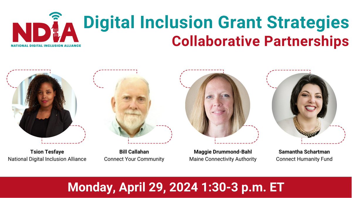 Looking to improve your Digital Equity Act Competitive Grant application strategy? Join us on Monday, April 29 for a webinar exploring how to build successful partnerships crucial for federal grant success. Register now: digitalinclusion-org.zoom.us/webinar/regist…
