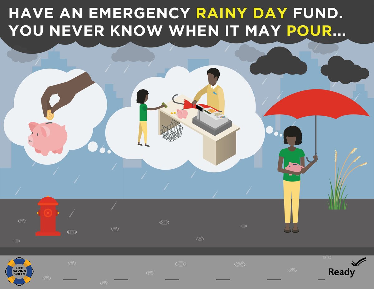 With just a few days left in #FinancialCapabilityMonth, we wanted to share a great tip: Start a rainy day fund!
Saving even a little improves your financial resilience.
Check out these other tips from Ready.gov.
ready.gov/financial-prep…