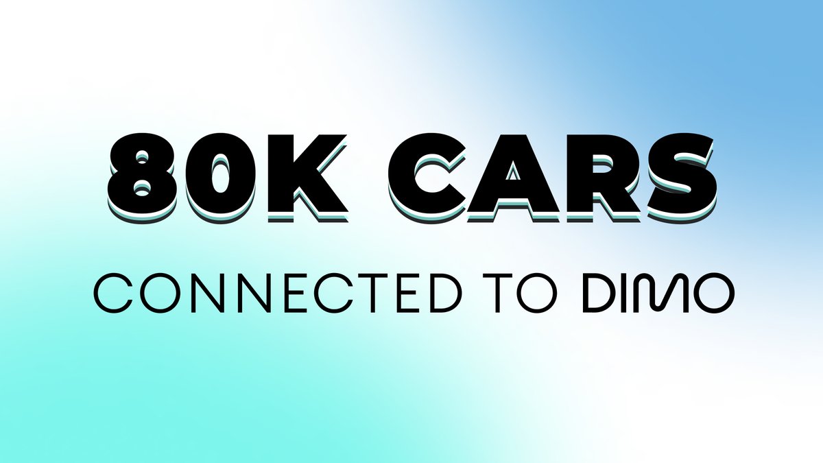 🛡️ 80k vehicles protecting their data 📡 80k vehicles as nodes on the roads ⛓️ 80k vehicles resisting automotive centralization The roadtrip to a better car industry has only just begun. Buckle up and join the 80,000+ vehicles with digital twins on DIMO Network.