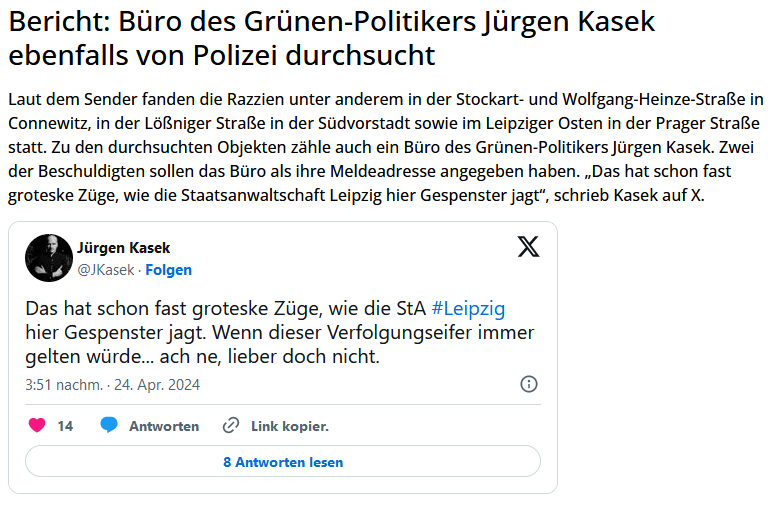IngwerBaum's tweet photo. Dieser Typ ist in Leipzig kein Unbekannter. 😉

Büro des Grünen-Politikers Jürgen #Kasek ebenfalls von Polizei durchsucht.

https://t.co/9hanqtZ1gE https://t.co/C30973jqcY