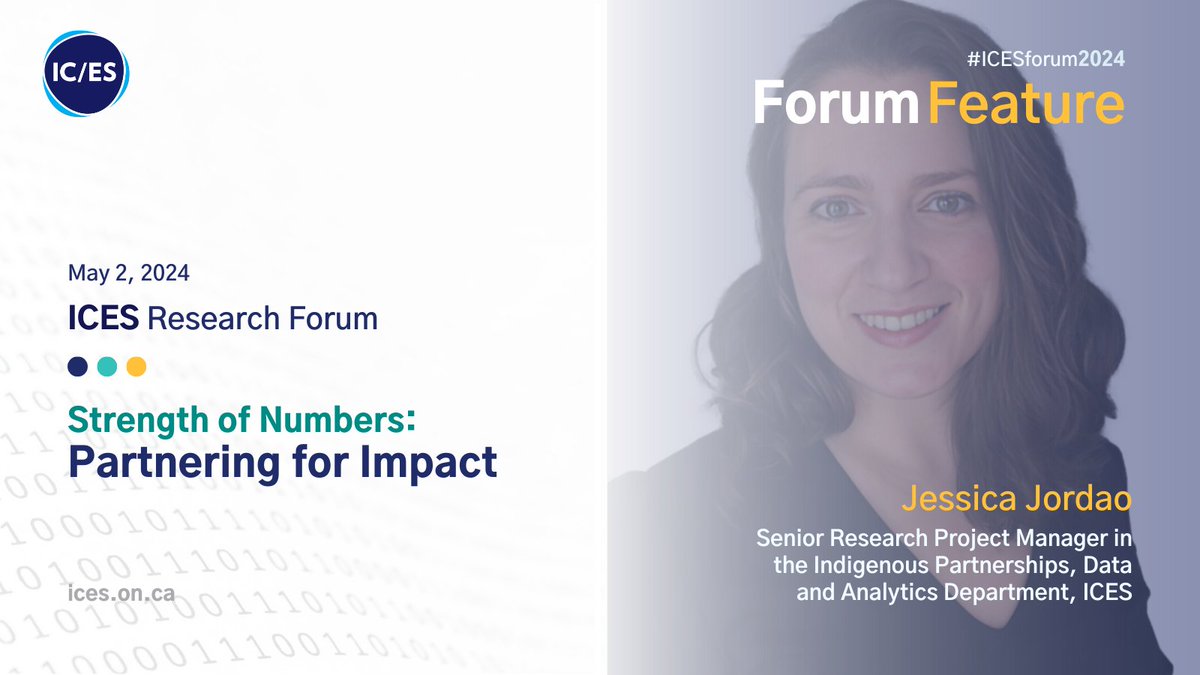 Meet the speakers that make the #ICESforum2024 not only possible, but an event not to miss! Our #ForumFeature today focuses on Jessica Jordao, ICES. Learn more about her #SpotlightSession this year & be sure to save your seat ices.on.ca/annual-forum/
