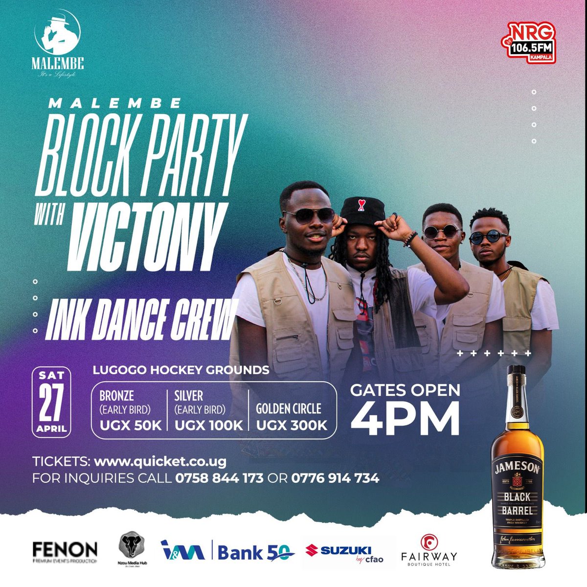 ONLY Uganda’s FINEST Performers — INK DANCE CREW

#VictonyBlockParty 🇺🇬✨

The Malembe Block Party ft @vict0ny ✨
 
27/04 | Lugogo Hockey Grounds

In partnership with @NzouMedia @nrgradioug
 
Get your 🎫 now! (🔗 in bio)

~ #EnjoyResponsibly #MalembeLifestyle #ItsaLifestyle ✨