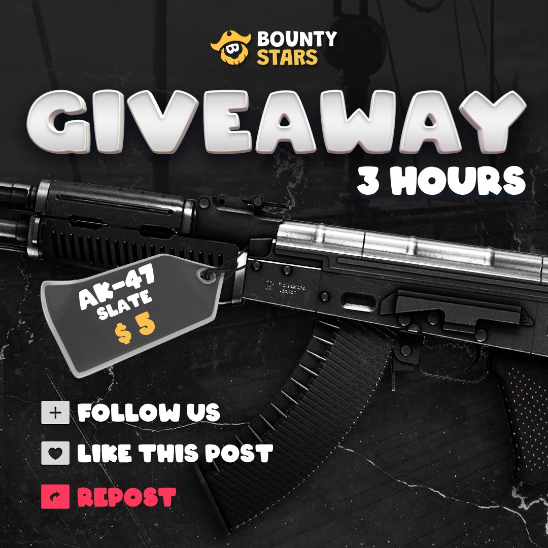 🔥 $5 GIVEAWAY AK-47 | SLATE 🔥 Join our giveaway now! What needs to be done: 🚀 Follow @bounty_stars 🧡Like this tweet 🔄 RT this tweet The winner will be drawn in 3 hours, good luck! #bountystars #csgo #cs2 #csgoskin #csgoskins #csgoskinsgiveaway #csgocases