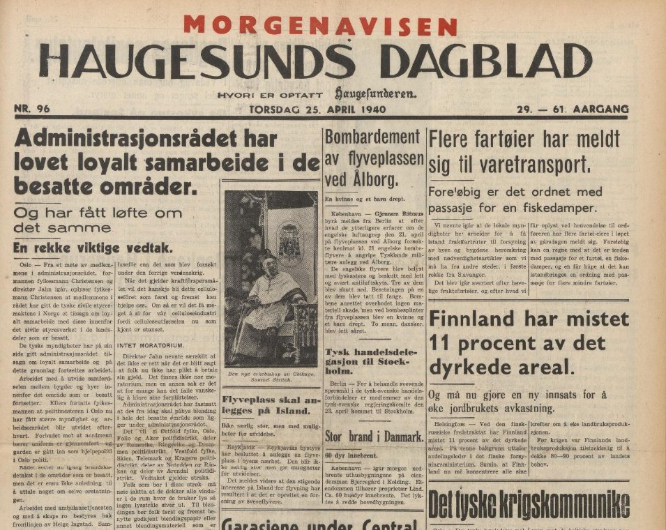 #HitlerStalinPact 'Finland has lost 11 percent of the cultivated area'. Norwegian press somehow still free reporting, though invasion by Nazis. Haugesunds Dagblad, torsdag 25. april 1940 nb.no/items/70a3b541…