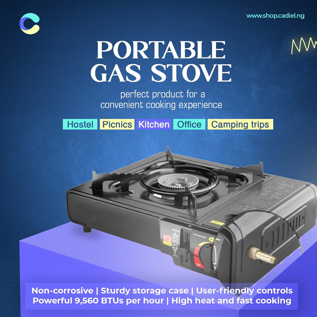 Do you have an outdoor event, or you are a student living in a hostel or someone who enjoys picnics? This stove is designed to meet your needs. It is also great for use in the kitchen, office, weekend getaways, gardens, and camping trips. 

⏰Limited stock
shop.cadiel.ng/product/portab…