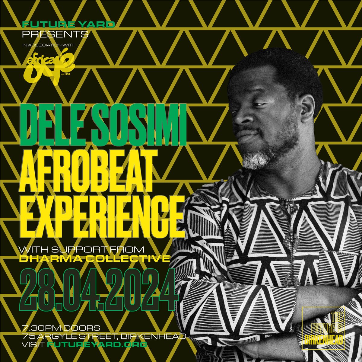 The eight-piece Afrobeat Experience will fill our Live Room up on Sunday night, bringing a truly authentic and powerful Afrobeat sound. With support from Dharma Collective | In association with @africaoye Get your tickets ⇨ bit.ly/delesAE_FY