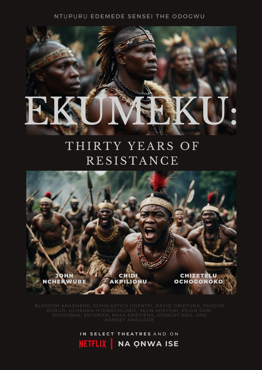 So I made another movie poster inspired by the Ekumeku warriors who fought the British Colonialists from 1888—1914. I wish we told our own stories to the world and I hope you like this. Please RT and ❤️ #EkumekuMovement