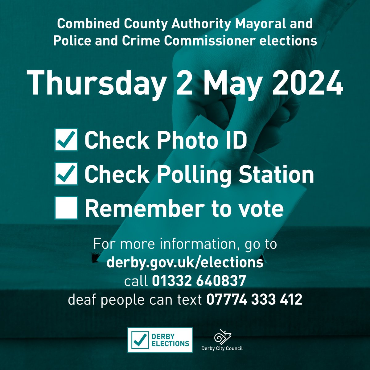 This is a historic moment for the East Midlands. Make sure you remember everything you need so that you can have your say. ✅ #VoteEastMidsMayor