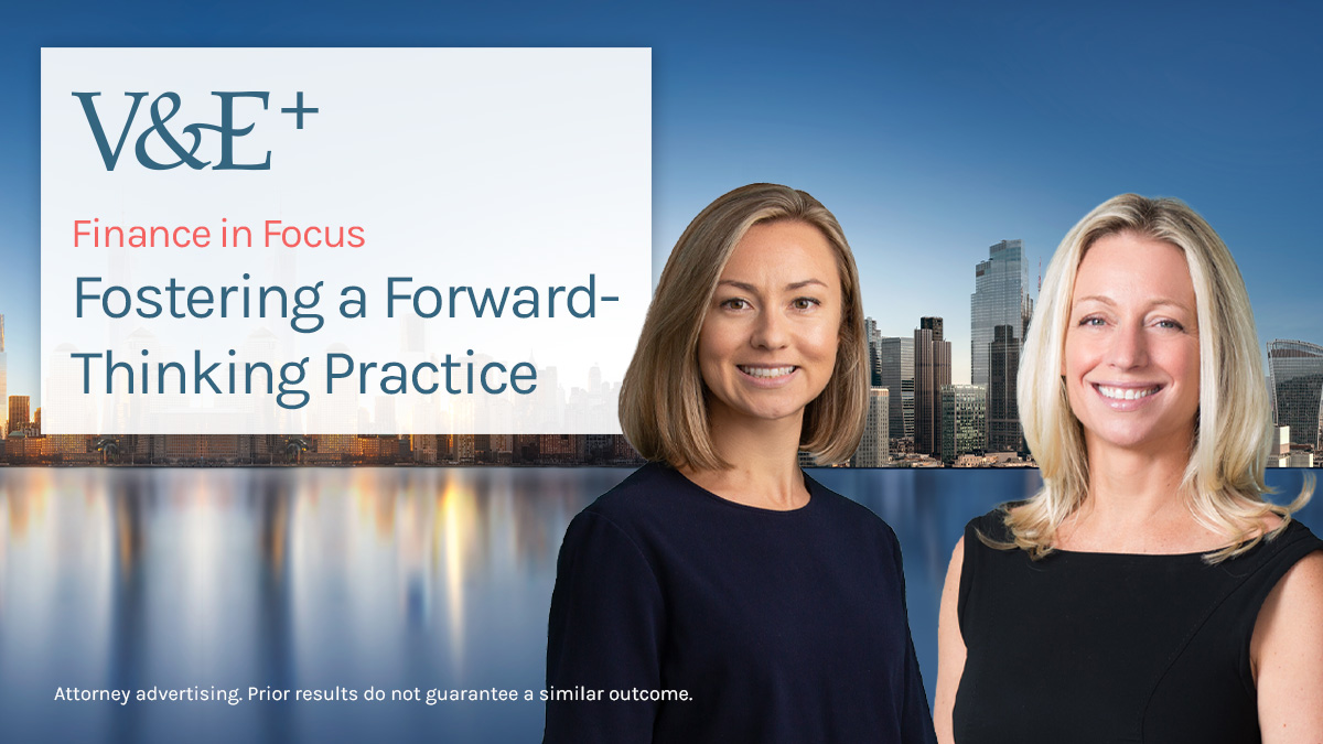 V&E's Caitlin Turner and Lucy Jenkins reflect on the lasting success of our firm’s Finance practice, the market trends they’re watching, and the career principles they live by. Read more from Caitlin and Lucy in the latest edition of V&E+: ow.ly/ml1Q50Rnz9A