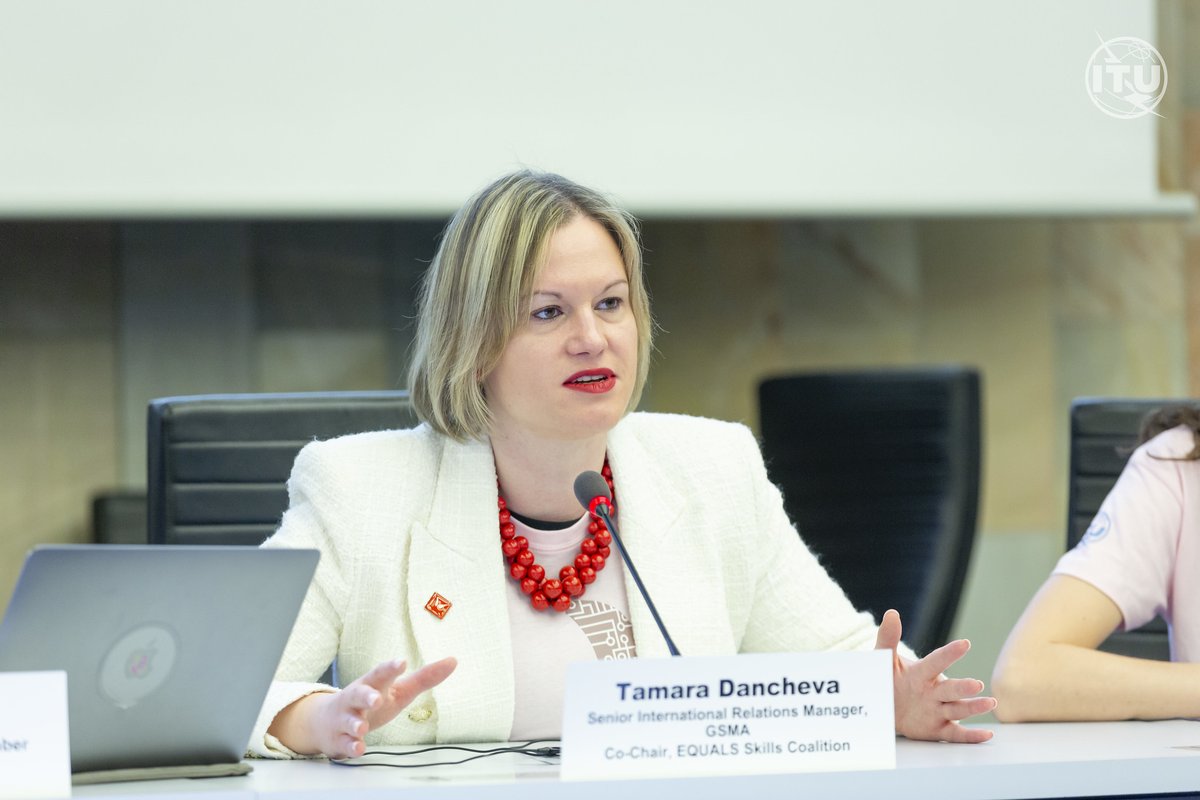 GSMAPolicy's tweet photo. The @GSMA addressed a special session at the @ITU
marking #GirlsinICT Day, featuring @DoreenBogdan.
@TDancheva presented the recently published framework on gender transformative #DigitalSkills education as part of the @equals #HerDigitalSkills initiative. https://t.co/Dgwme6R6t4 https://t.co/LNHvljo0rr