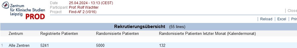 Rolf Wachter (@rowachter) on Twitter photo Happy to announce patient #5000 randomised into #Find-AF2 today. Only 200 more to go. Primary results will be presented in 2026. Will answer the question whether enhanced, prolonged and intensified heart rhythm monitoring leads to a reduction in recurrent stroke risk. <a href="/UniLeipzig/">UNIVERSITÄT LEIPZIG</a> Happy to announce patient #5000 randomised into #Find-AF2 today. Only 200 more to go. Primary results will be presented in 2026. Will answer the question whether enhanced, prolonged and intensified heart rhythm monitoring leads to a reduction in recurrent stroke risk. <a href="/UniLeipzig/">UNIVERSITÄT LEIPZIG</a>
