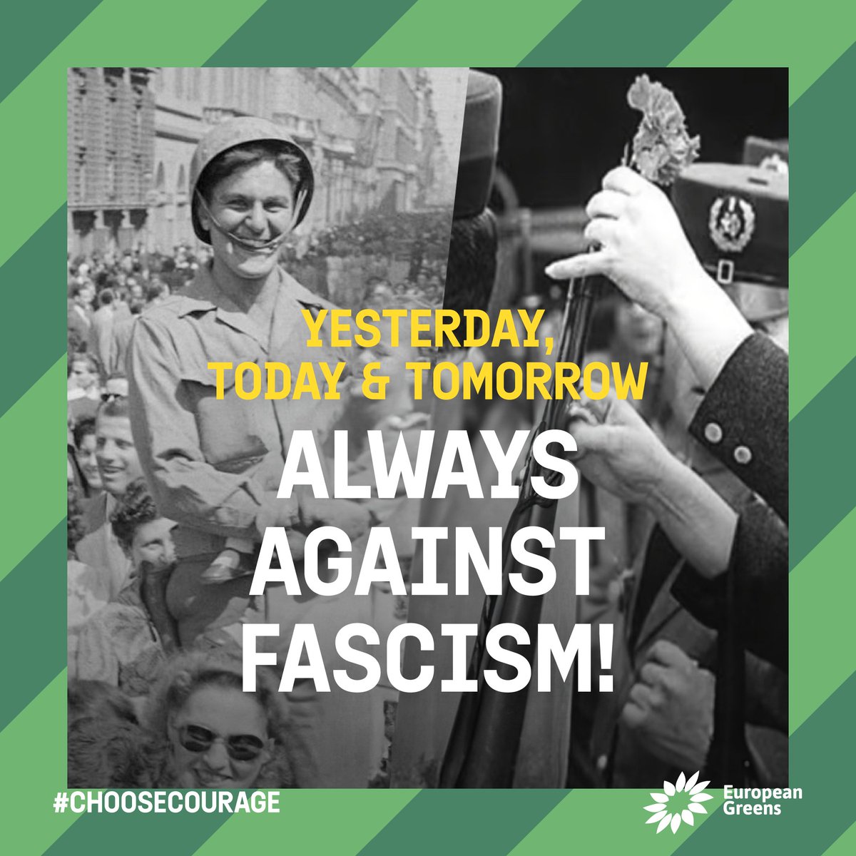 🇮🇹🇵🇹 Today is Liberation Day in Italy and the 50th anniversary of Freedom Day in Portugal. 💚 As Greens, we promise the citizens voting in the European elections on June 6-9 that we have the courage to stand against the far right.