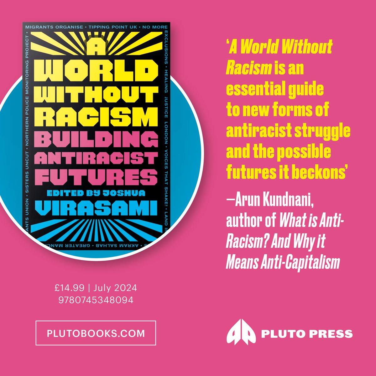 🚀 WE’RE IN PRINT!! We're so excited to announce that “A World Without Racism: Building Anti-Racist Futures”, featuring a chapter we wrote, is available for pre-order with @PlutoPress NOW! plutobooks.com/9780745348094/…