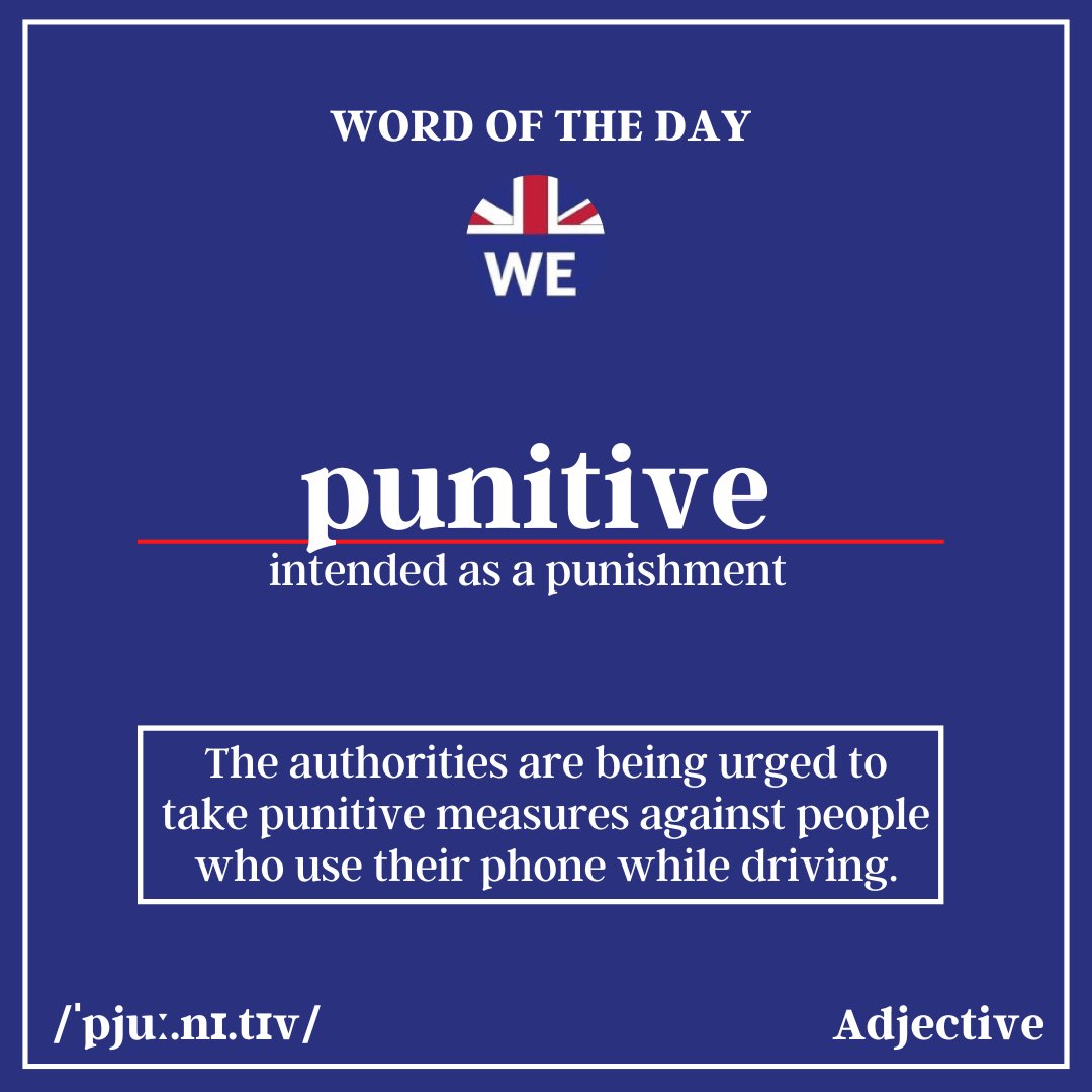 Today’s #WordofTheDay is ‘punitive’.