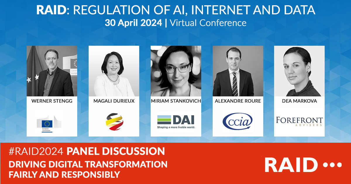🎙️Meet the panellists who will discuss the digital market landscape at #RAID2024 virtual conference next week. Together they will examine the state of global digital markets and current regulatory frameworks. Register for your event pass to take part ➡️ eu1.hubs.ly/H08PS2N0