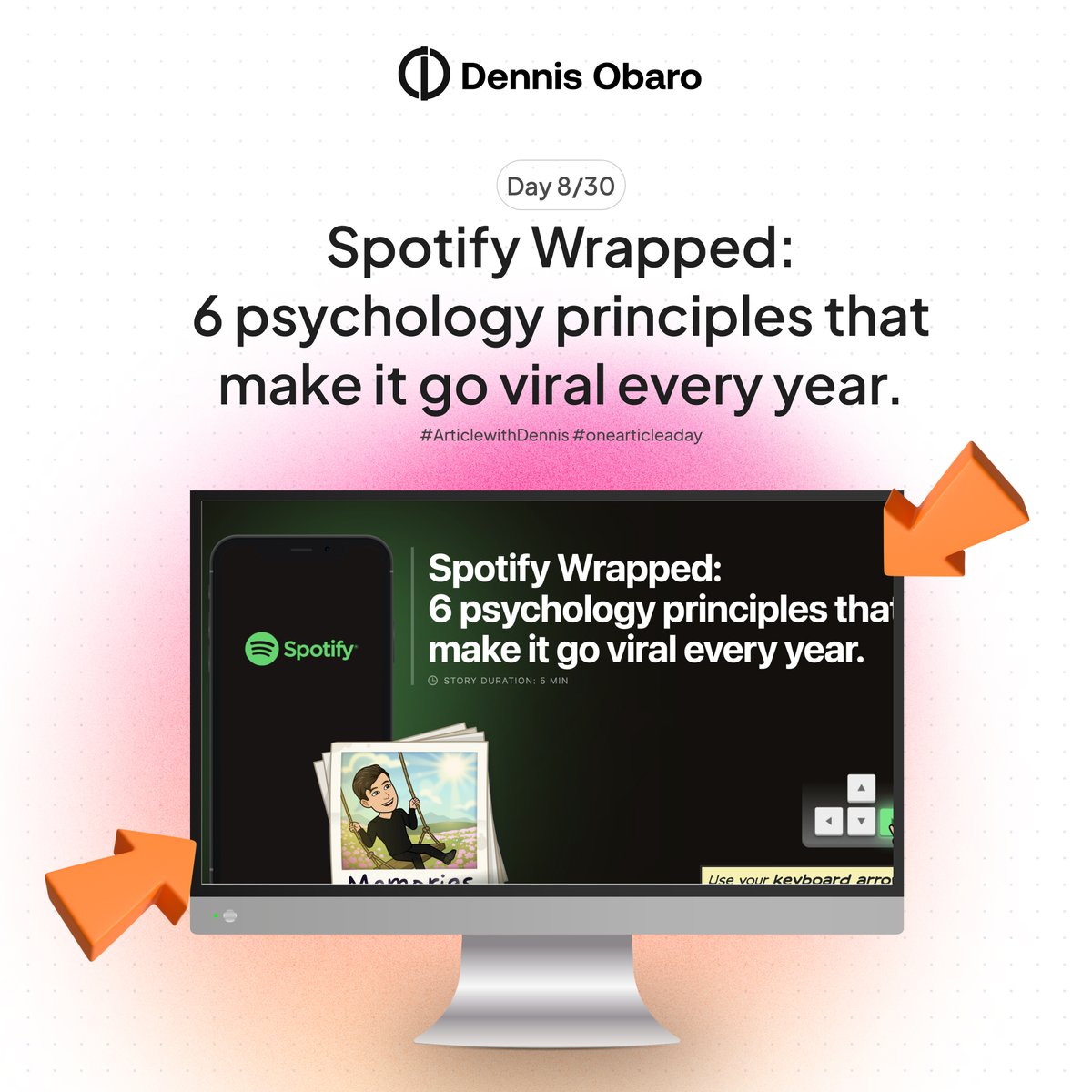 Day 8/30 : Spotify Wrapped: 6 psychology principles that make it go viral every year. growth.design/case-studies/s…