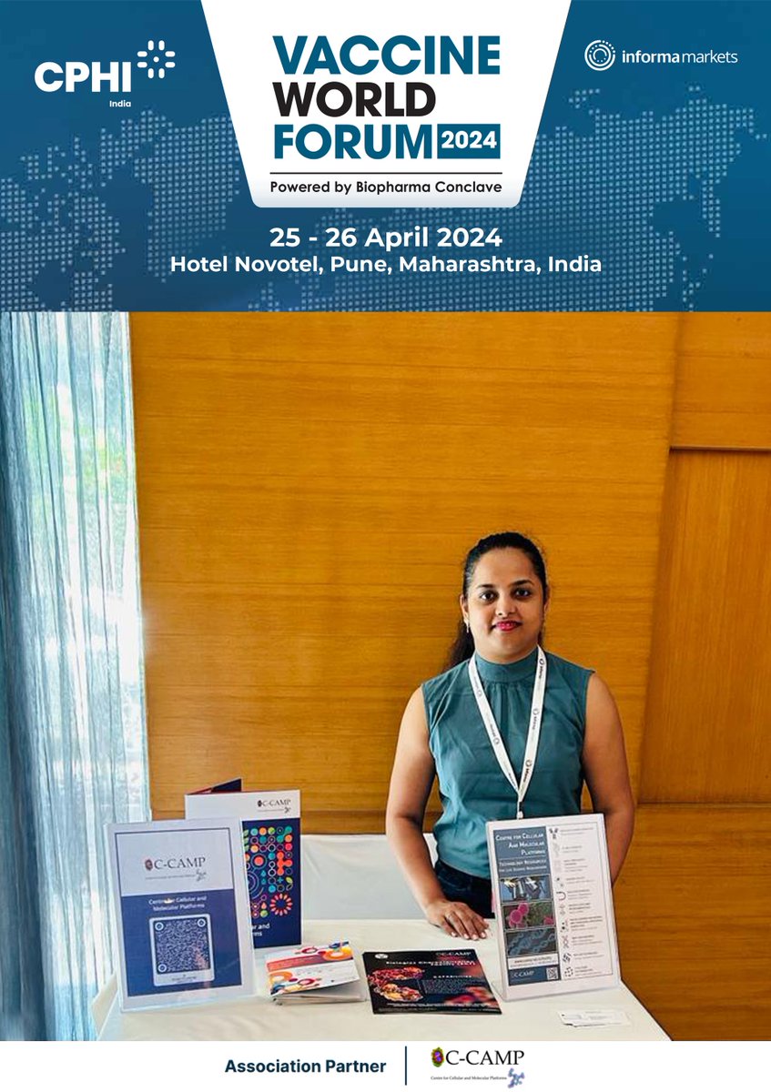 We are excited to be at the Vaccine World Forum 2024 at Hotel Novotel, Pune! 

Drop by to learn how CCAMP's state-of-the-art facilities and technical services can advance your research.

@CPhI_Conference @Taslimarif @DBTIndia

#VaccineConference #PublicHealth…