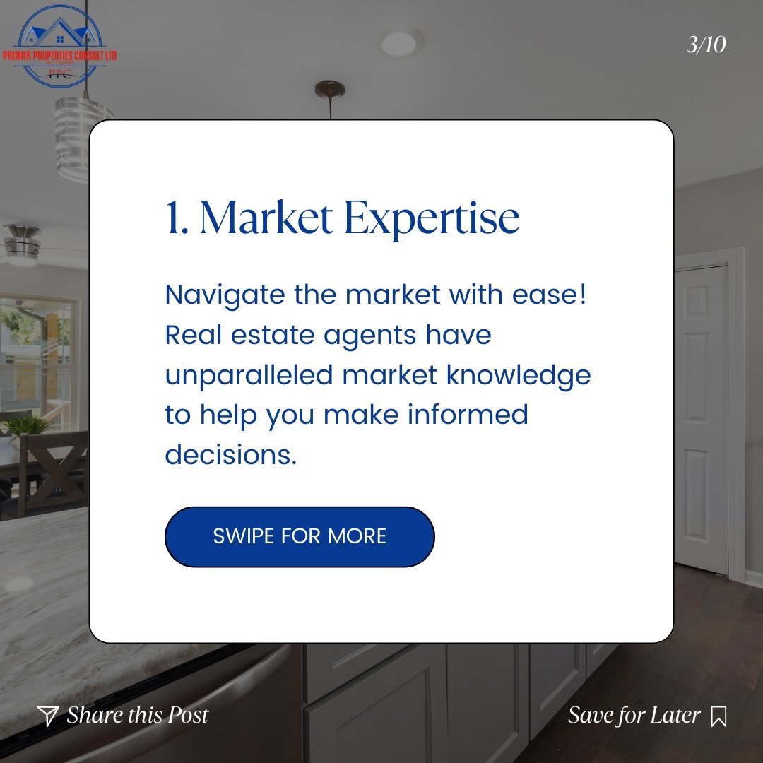 1: Market expertise 📈 Professional agents have a deep understanding of local markets, trends, and pricing strategies. Their expertise ensures you make informed decisions in today's dynamic real estate landscape. #RealEstate #PremierProperties