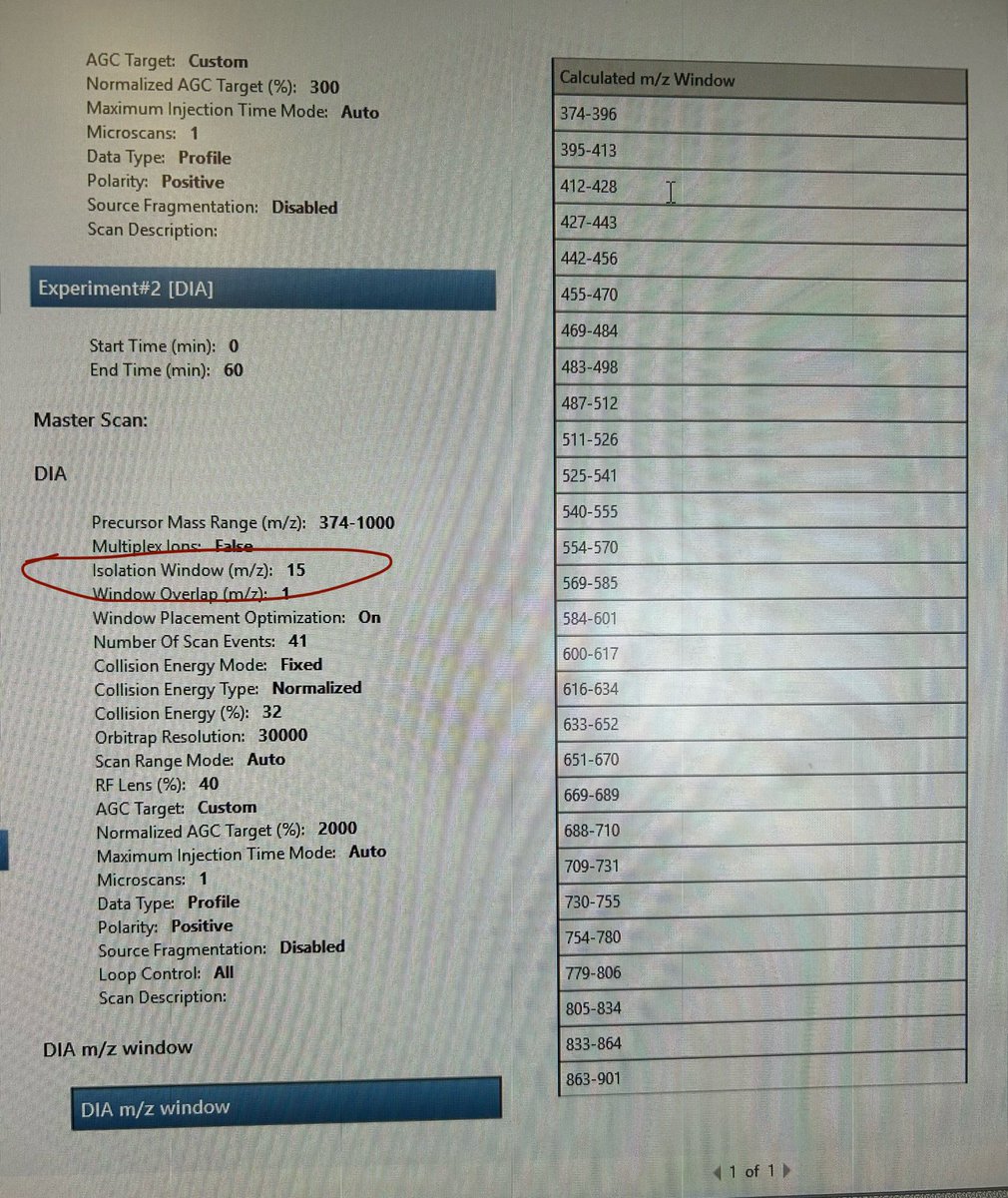 ProteoMatrix's tweet image. Hi #TeamMassSpec #Proteomics
I&apos;m attempting to create a variable m/z window (ranges from 14 to 56 m/z) DIA method on the Exploris 480. Is there a right approach to optimize the Isolation Window parameter from fixed (here it is 15) to variable?