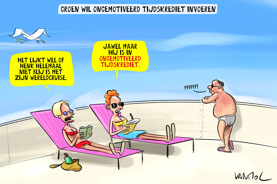 #doorbraak #vanmoltoons #vanmol #cartoon #tijdskrediet #ongemotiveerdtijdskrediet #groen #cruise