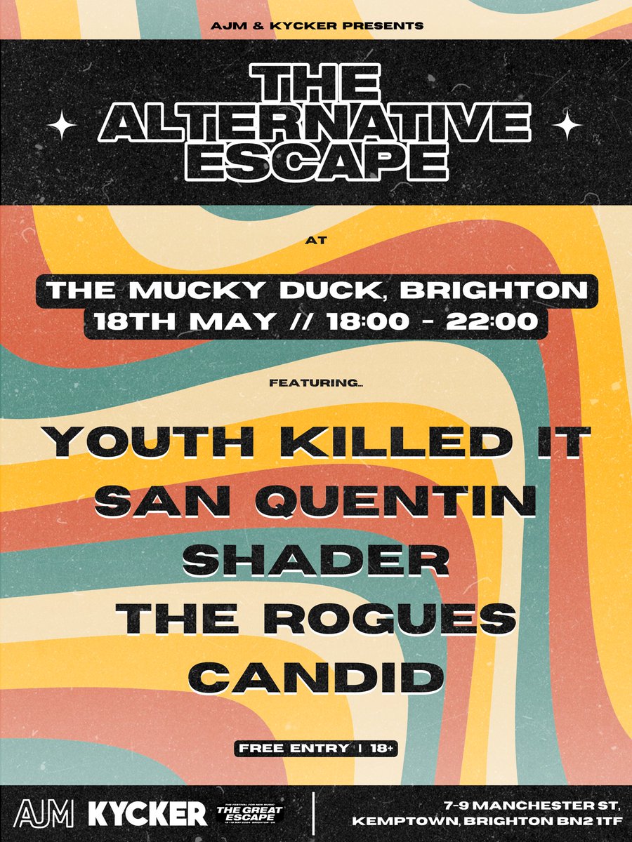 Yes Brighton ☀️ We’re playing The Alternative Escape showcase for the @ajm_mgmt & @kyckermusic at @thegreatescape Free Entry .. See you there 🤍