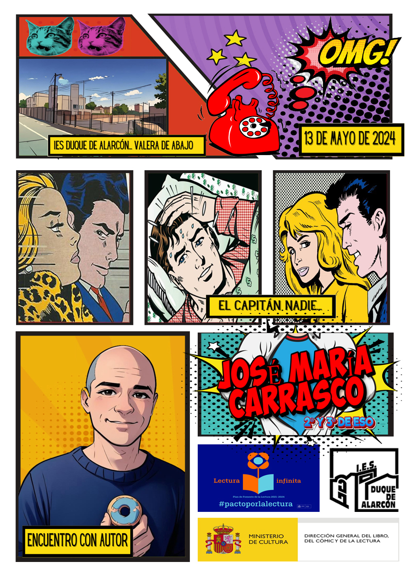 El afortunado Capitán Nadie tiene prevista una visita a Valera de Abajo para charlar con el alumnado del IES Duque de Alarcón. Gran Honor que el autor también aprovechará uniéndose al acontecimiento ;o)