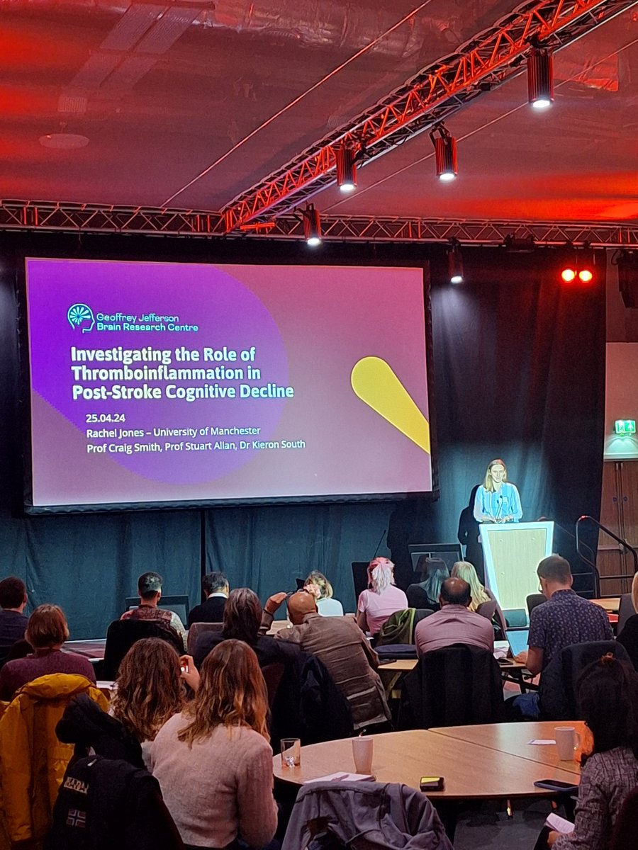 MMU Thrombosis Research Group (@mmu_thrombosis) on Twitter photo A fantastic presentation from <a href="/GJBrainResearch/">GJBrainResearch</a> and <a href="/BIG_research/">BrainInflammationGrp</a> <a href="/TheBHF/">British Heart Foundation</a> PhD student Rachel Jones 👩🔬 at the <a href="/plateletsociety/">The Platelet Society</a> meeting in #Aberdeen sharing her collaborative work investigating the role of thromboinflammation in post-stroke cognitive decline 🧠 A fantastic presentation from <a href="/GJBrainResearch/">GJBrainResearch</a> and <a href="/BIG_research/">BrainInflammationGrp</a> <a href="/TheBHF/">British Heart Foundation</a> PhD student Rachel Jones 👩🔬 at the <a href="/plateletsociety/">The Platelet Society</a> meeting in #Aberdeen sharing her collaborative work investigating the role of thromboinflammation in post-stroke cognitive decline 🧠