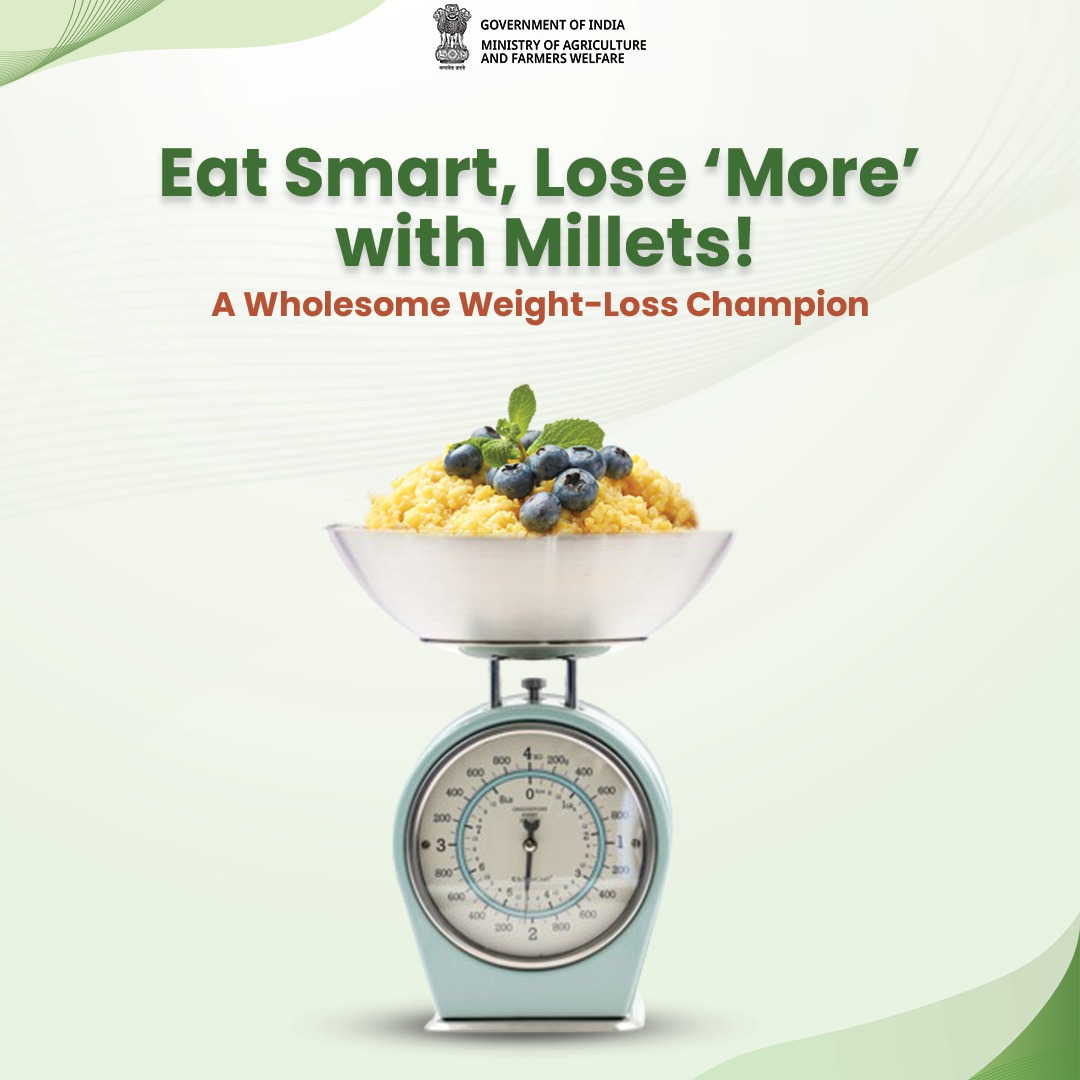 Millets are packed with fibre that are a crucial component of sustainable weight-loss journey, as they keep you full and away from bingeing. 

#IYM2023 #ShreeAnna #weightlosstips