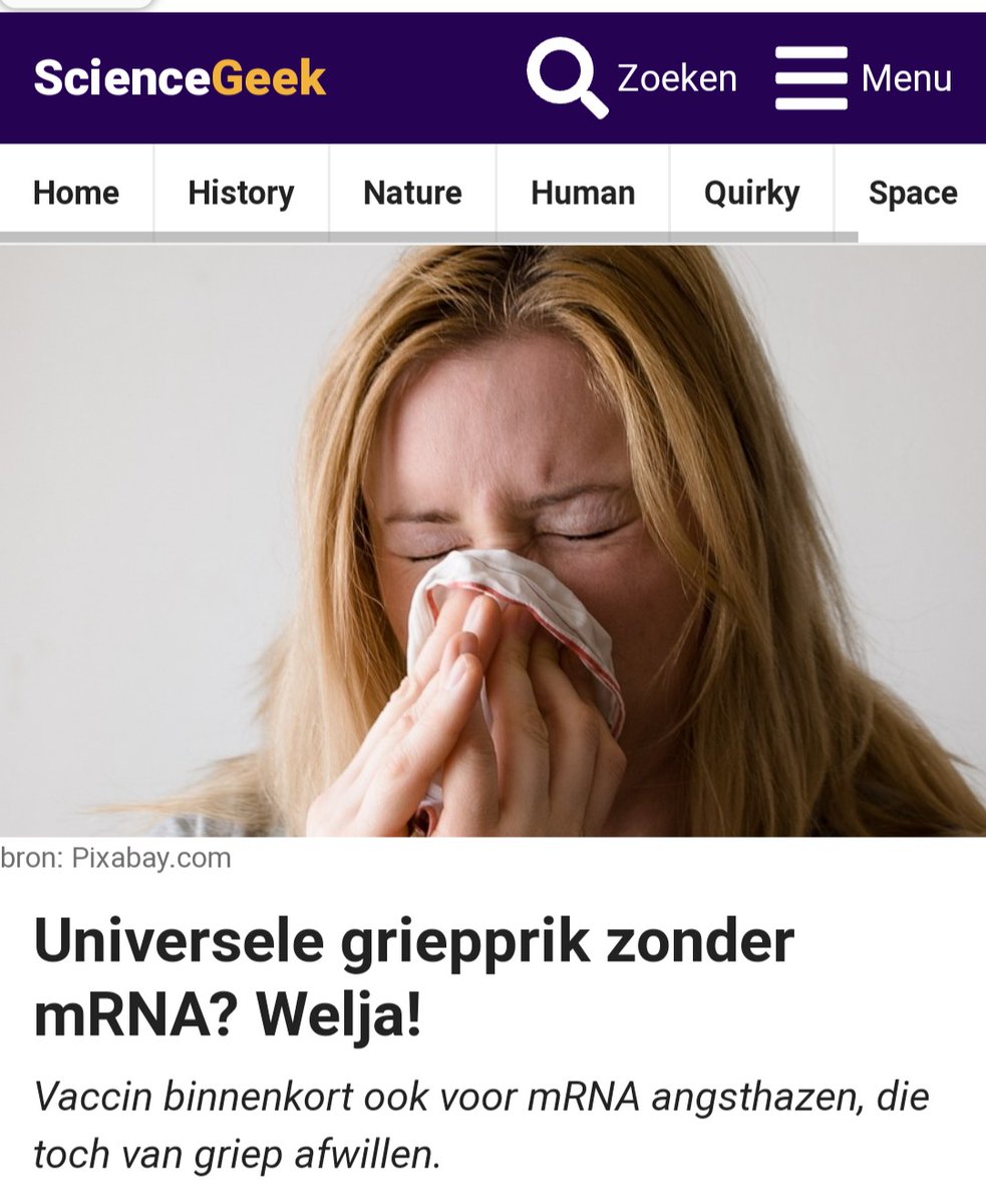 Antwoord op wetenschapsvraagje 031:

Waar! siRNA, tRNA, rRNA zijn slechts een paar voorbeelden van RNAsoorten in alle levende wezens!

sciencegeek.nl/universele-gri…

#mRNA
#universelegriepprik
#vaccin
#mRNA