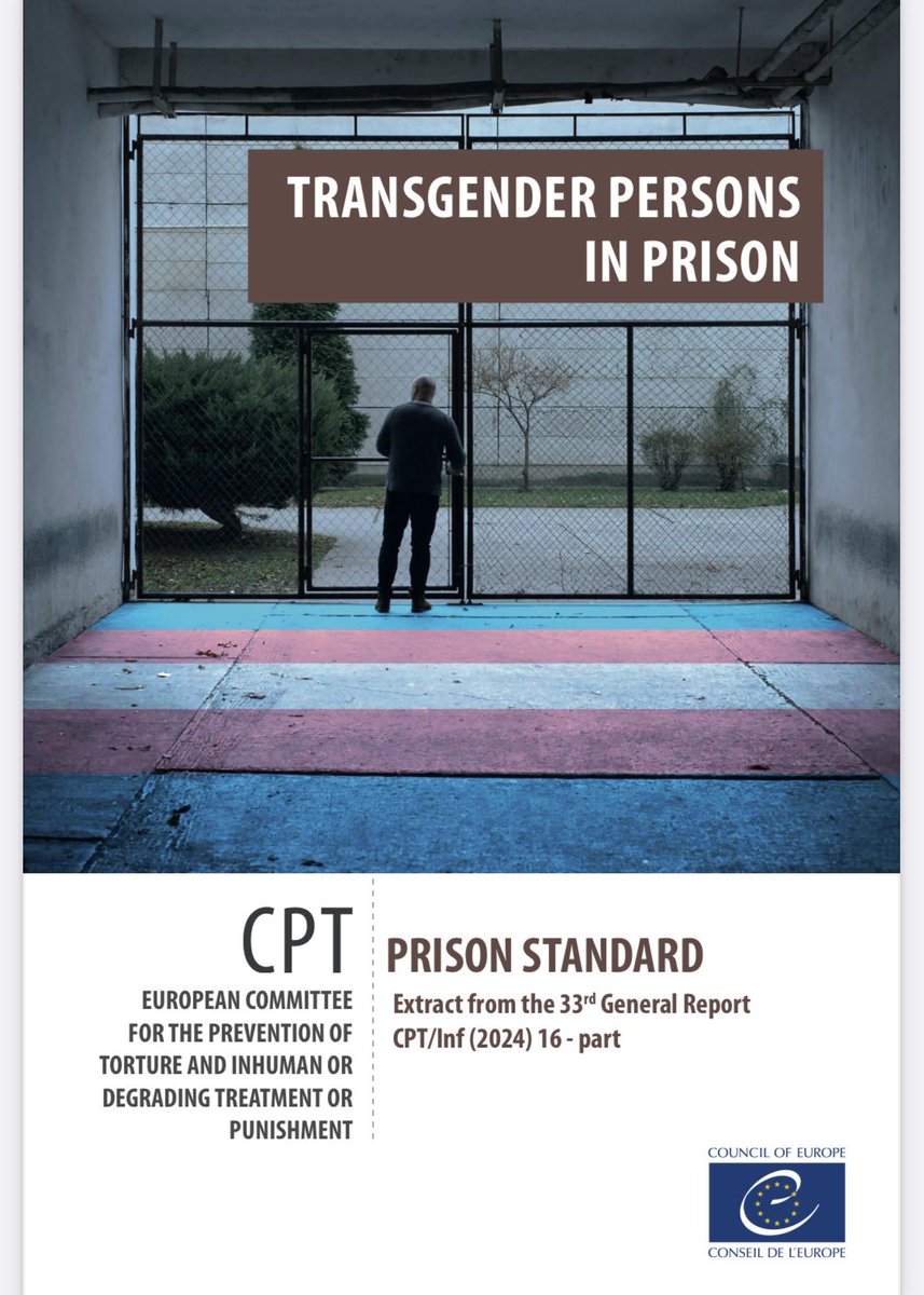 Here is the full text of the new @coe @CoE_CPT standard: TRANSGENDER PERSONS: CORE PRINCIPLES TO ENSURE THEIR RESPECTFUL AND DECENT TREATMENT IN PRISON rm.coe.int/1680af7216