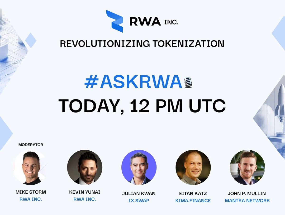 🕧 Just 30 minutes to go! 

🚀 Don't miss our #askRWA AMA today at 12 PM UTC.

Join us for exclusive insights into how @RWA_inc_ is revolutionizing the tokenization sector and driving its adoption. 

Be part of the movement that's shaping the future! 

🎙 x.com/i/spaces/1jmjg…
