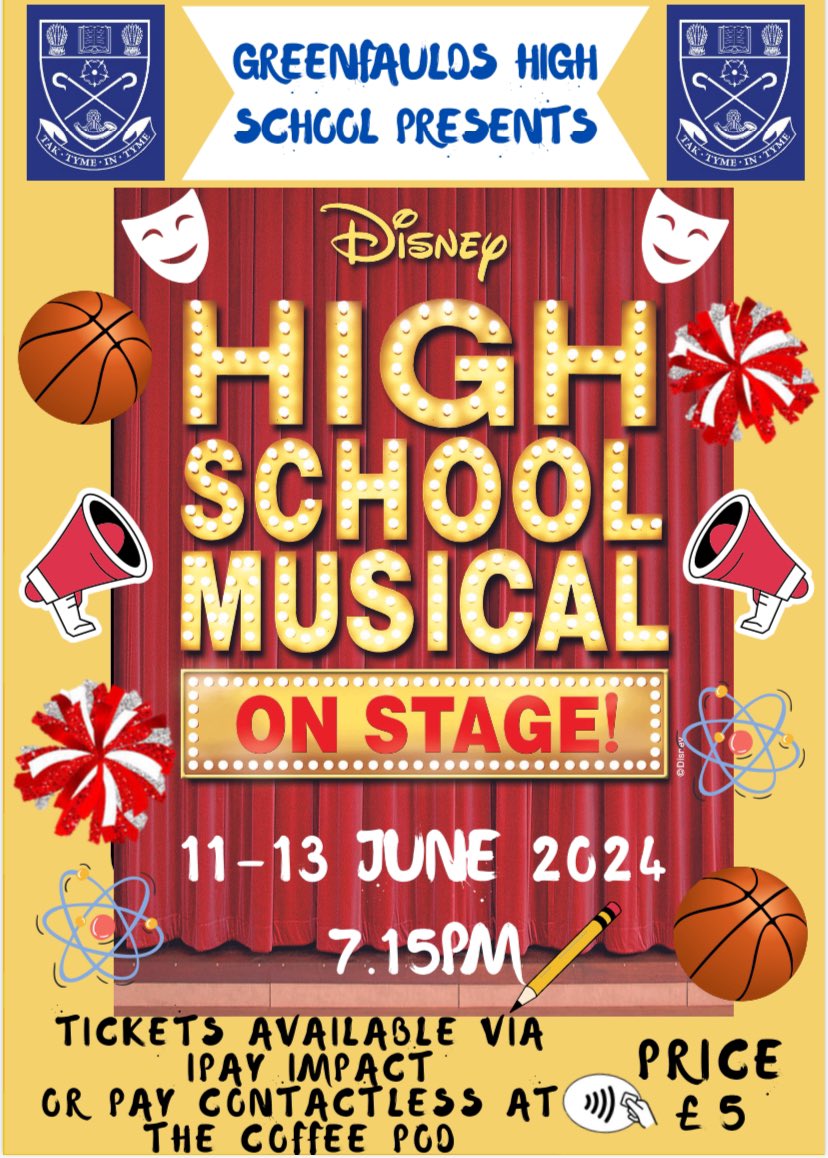 Mr Galloway (@mrggalloway) on Twitter photo <a href="/Greenfaulds_HS/">Greenfaulds HS</a> school show returns for “High School Musical” this June.
Be sure to purchase tickets now from The Coffee Pod or iPay Impact. <a href="/Greenfaulds_HS/">Greenfaulds HS</a> school show returns for “High School Musical” this June.
Be sure to purchase tickets now from The Coffee Pod or iPay Impact.
