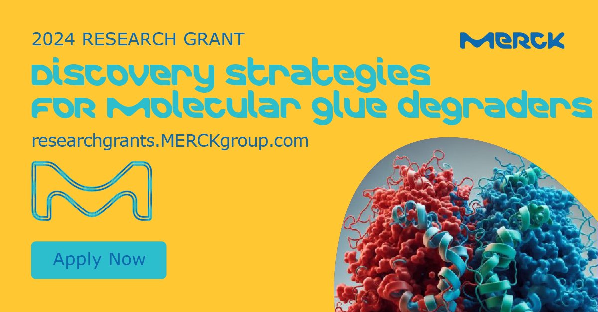 The new 2024 Merck Research Grants are live - get funding for pioneering novel approaches for the screening & discovery of molecular glues! Apply today at: researchgrants.merckgroup.com #merckresearchgrants #curiousopportunityboard