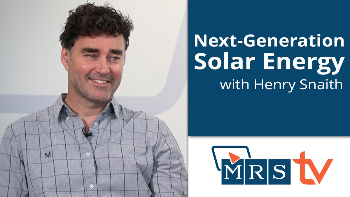 Tune in as Henry Snaith joins MRS TV to discuss his plenary lecture on metal halide perovskites & their role in the future of solar power. @SnaithGroup @Materials_MRS #S24MRS youtu.be/NGje6wT-X6w