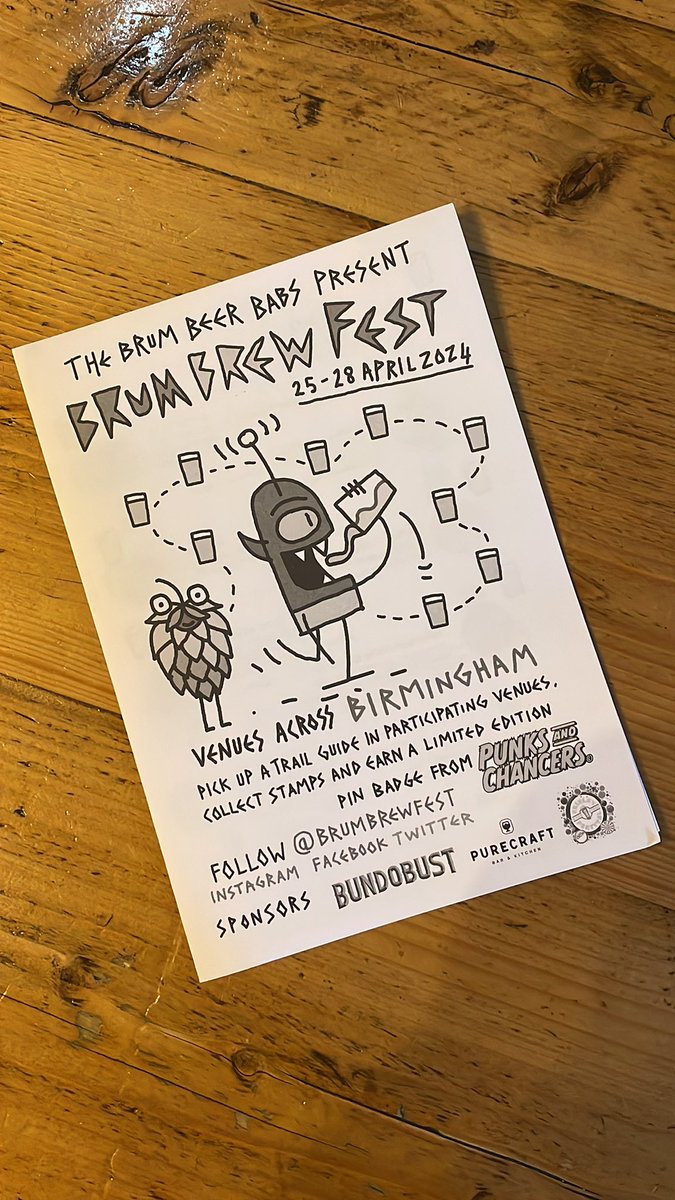 The first stamp has been… stamped. @BrumBrewFest is go! Buy beer, get stamps, acquire @Punks_chancers pin badge. Gotta be quick though, there’s only a limited number available 🏃‍♂️